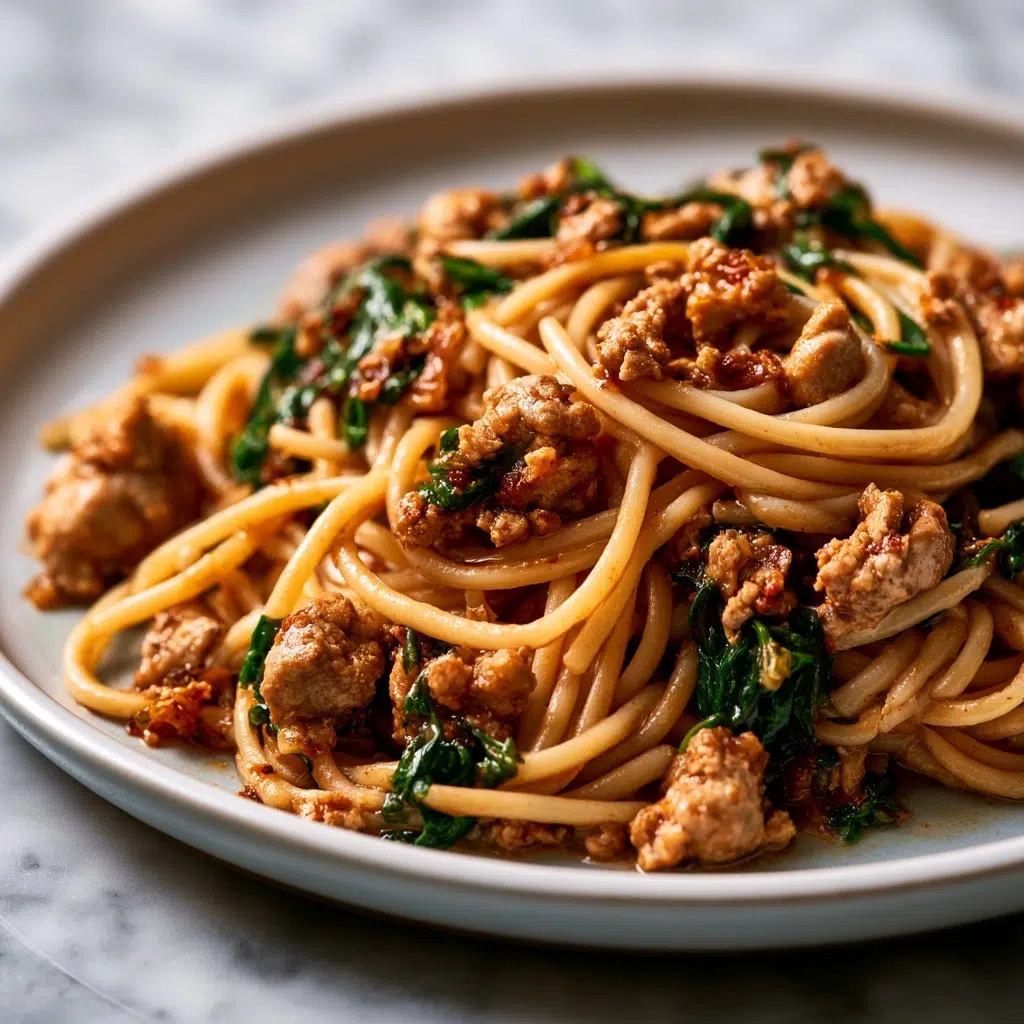 Easy One-Pot Pasta with Ground Turkey & Spinach: Delicious