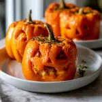 Simple Jack-O’-Lantern Stuffed Peppers: Healthy Dinner Idea
